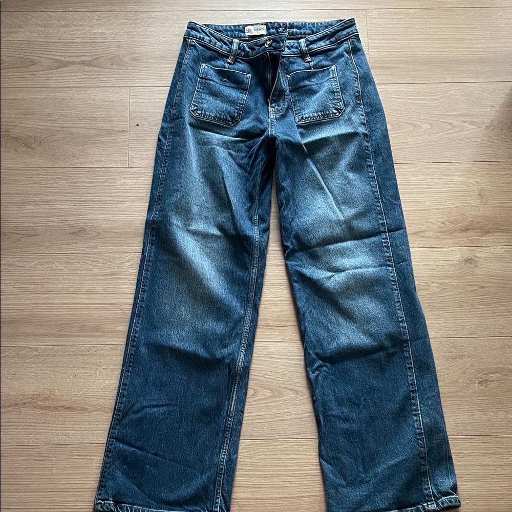 PILCRO Blue Denim Wide-Leg Jeans